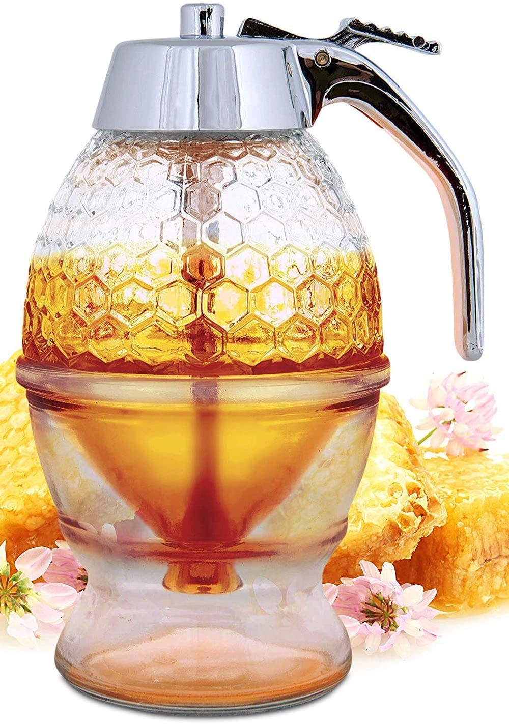 Honey Dispenser No Drip Glass